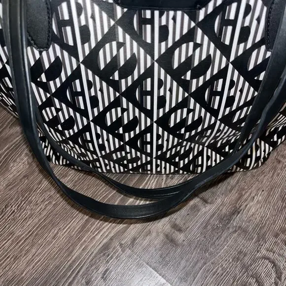 Henri Bendel Black and White Tote Bag Vintage HTF - Picture 3 of 11